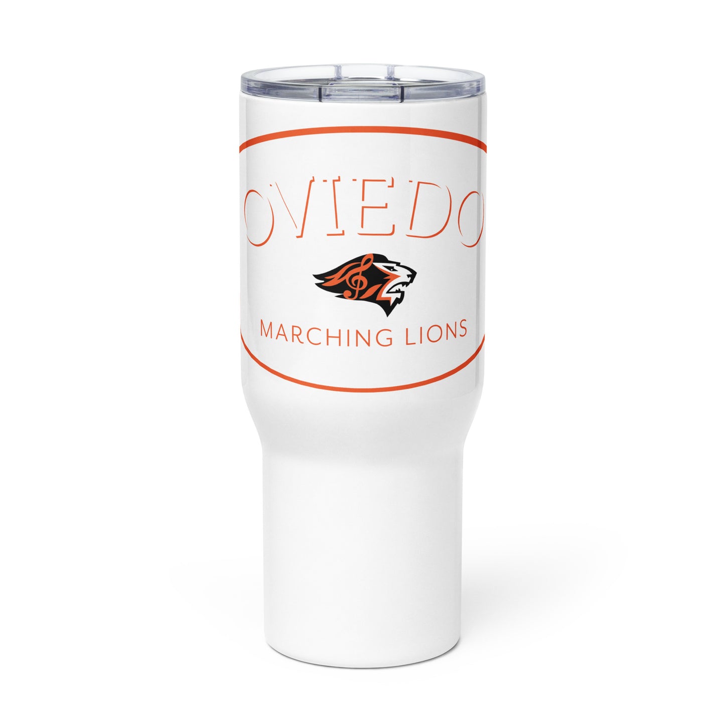 Oviedo HS Marching Band Travel mug with a handle