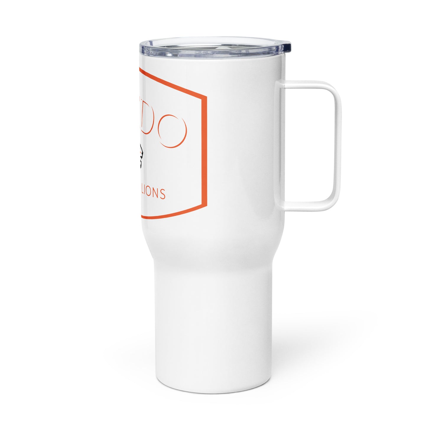 Oviedo HS Marching Band Travel mug with a handle